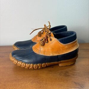 Vintage LL Bean Gumshoes Womens 6 Blue Duck Shoes Rain Boot Maine USA Made
